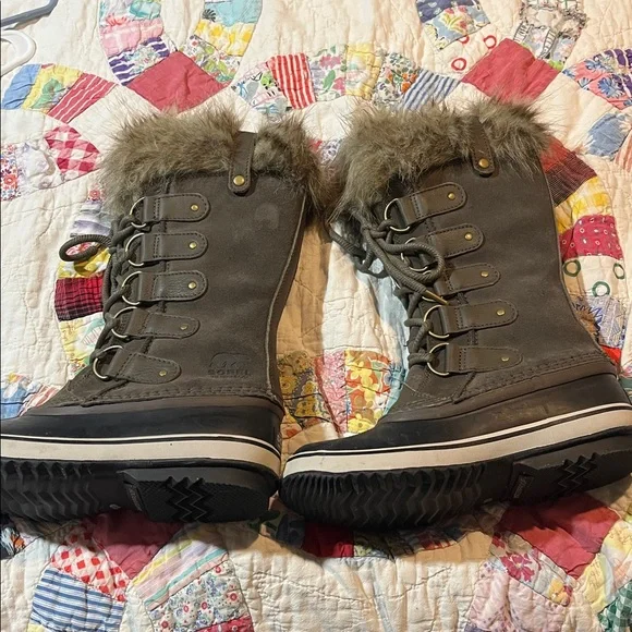 SOREL JOAN OF ARCTIC SNOW BOOTS WINTER TAUPE GREY - Picture 6 of 10